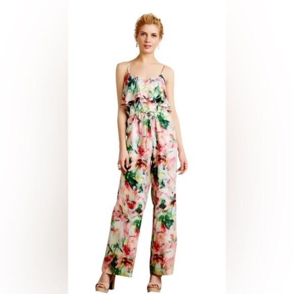 Fleur Wood 100% silk ikebana jumpsuit, M - Picture 1 of 9